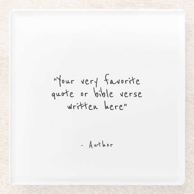 Custom quote - create your own white glass coaster (Front)