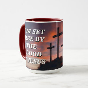 Custom Quote Faith Coffee Mug - Blood of Jesus.