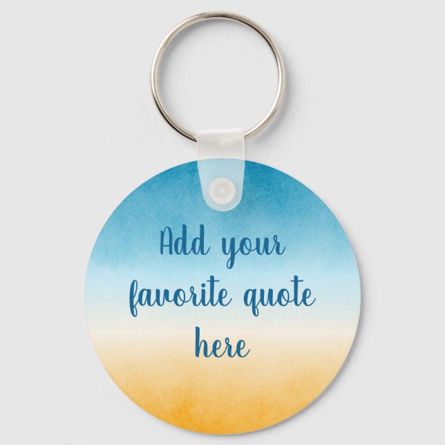 Custom Quote Landscape Gradient Painting Key Ring (Front)