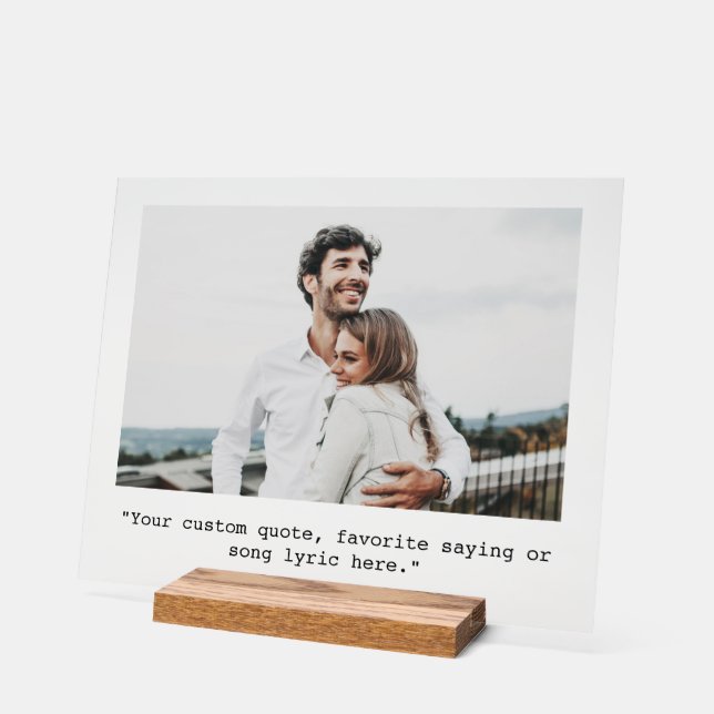 Custom Quote Personalised Photo Acrylic Sign (Angle)
