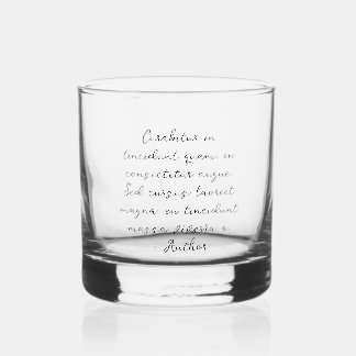 Custom quote poem lyric cocktail whiskey glass