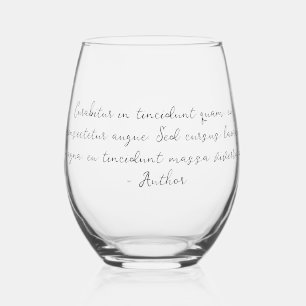 Custom quote poem lyric stemless wine glass