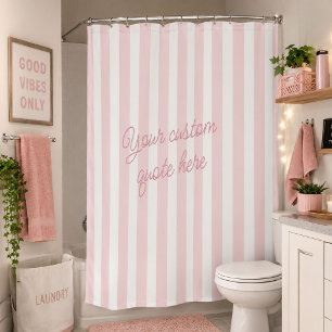 Custom Quote Preppy Coastal Cottage Bathroom Shower Curtain