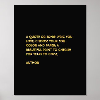 Custom Quote Print Gold Foil Quote Wall Art