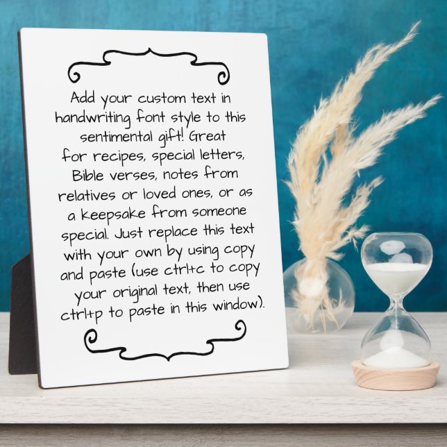 Custom Quote Saying Letter Personalised Keepsake Plaque (Side)