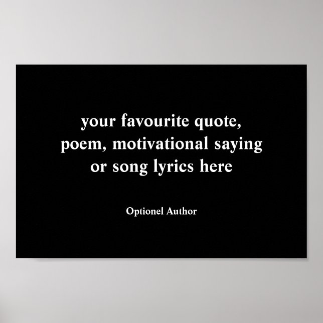 Custom Quote Sign, Create Your Own Quote Poster (Front)