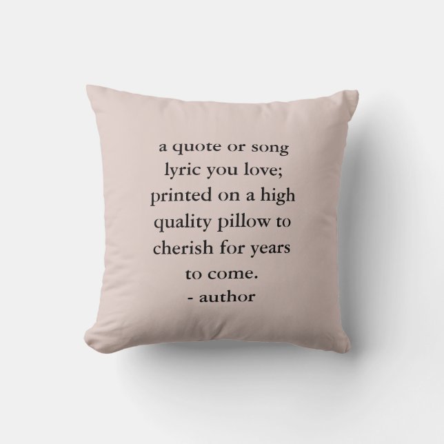 Custom Quote Song Lyric  Cushion (Front)