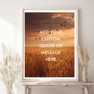 Custom Quote Sunset Field Quote Poster 