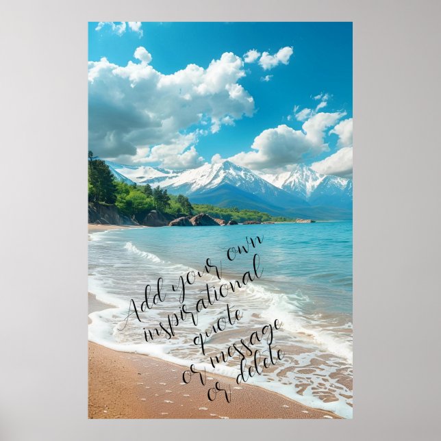  Custom Quote Surfer Gift Vacation Beach Coastal  Poster (Front)