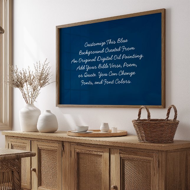 Custom Quote Upload Your Own Words Blue Moody Art Poster (Creator Uploaded)