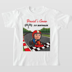 Custom Race Car Driver's Crew 1st Birthday  T-Shirt