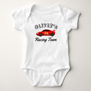 Custom racecar baby romper bodysuit for boy