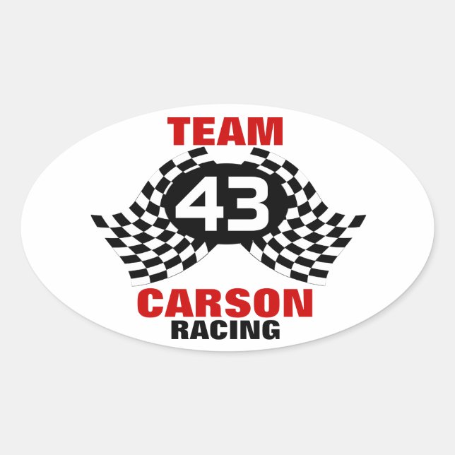 Custom Racing Family Oval Sticker (Front)