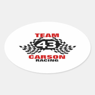 Custom Racing Family Oval Sticker