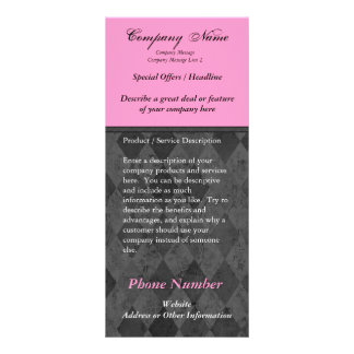 Custom Rack Card, Black and Pink Design, Printing Card