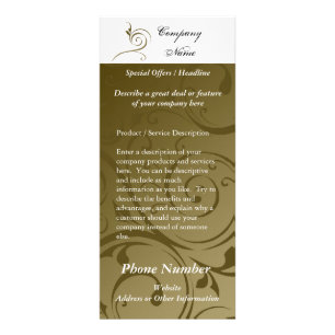 Custom Rack Card, Chocolate Swirl Design, Printing Card