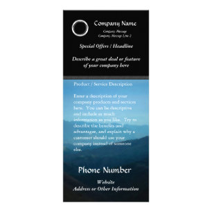 Custom Rack Card, Classic Black Design, Print Your Rack Card