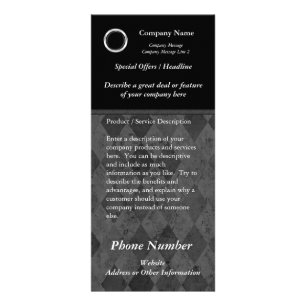 Custom Rack Card, Classic Black Design, Print Your Rack Card