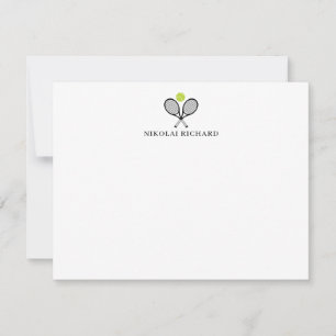 Custom Racket Stationary Tennis Note Card