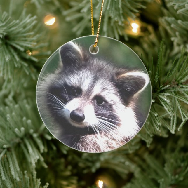 Custom Racoon Photo Ceramic Tree Decoration (Tree)