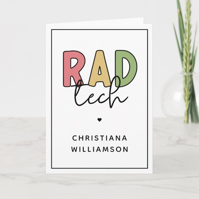 Custom Rad Tech Radiologic Technologist Radiology Card (Front)