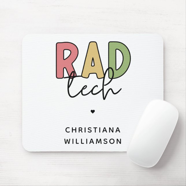 Custom Rad Tech Radiologic Technologist Radiology Mouse Mat (With Mouse)