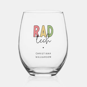 Custom Rad Tech Radiologic Technologist Radiology Stemless Wine Glass