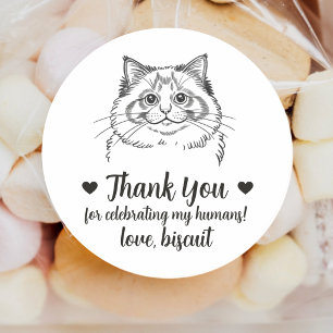 Custom Ragdoll Cat Wedding Favour Stickers