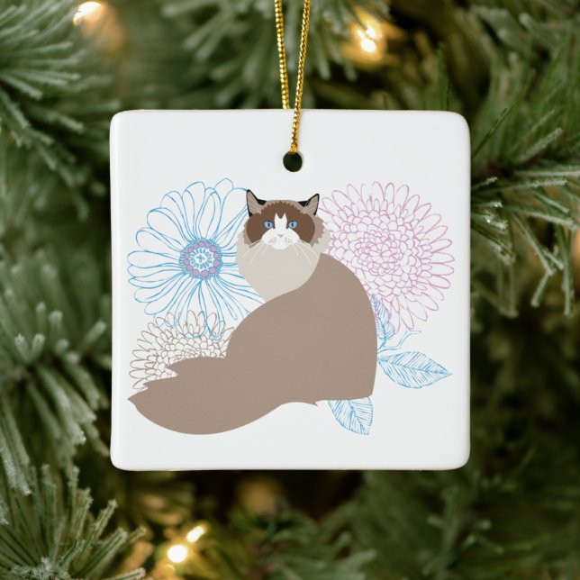 Custom Ragdoll Pet's First Christmas Ornament (Tree)