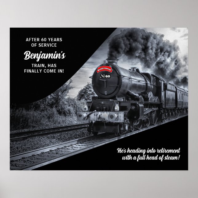 Custom Railroad Retirement No. 60 Train Poster (Front)