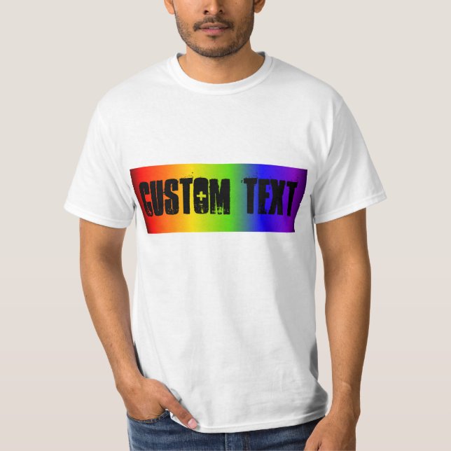 CUSTOM Rainbow banner Men's Tshirt (Front)