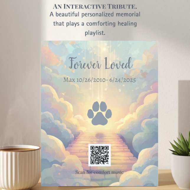 Custom Rainbow Bridge Memorial Spotify Playlist Plaque (Creator Uploaded)