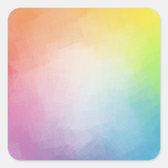 Custom Rainbow Colours Blank Template Blue Purple Square Sticker (Front)