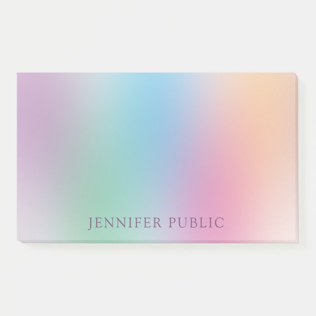 Custom Rainbow Colours Elegant Modern Template Post-it Notes (Front)