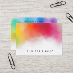 Custom Rainbow Colours Modern Colourful Abstract A Business Card