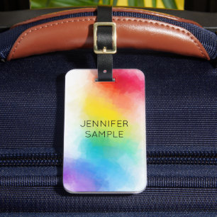 Custom Rainbow Colours Modern Elegant Template Luggage Tag