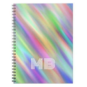 Custom Rainbow Colours Striped Tie Dye Art Pattern Notebook