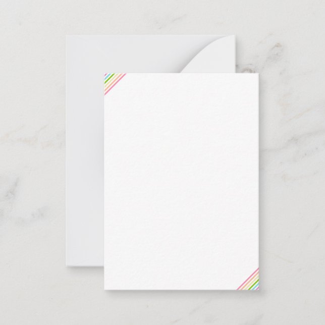Custom Rainbow Colours Stripes  Elegant Minimalist Card (Front)