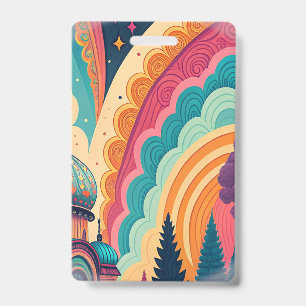 Custom Rainbow Dome Badge — Vertical ID Badge