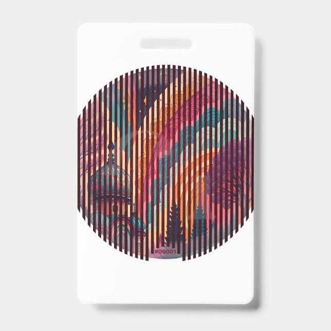 Custom Rainbow Dome ID Badge – Vertical (Front)