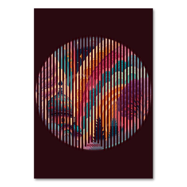 Custom Rainbow Dome Table Card – Dark Edition (Front)