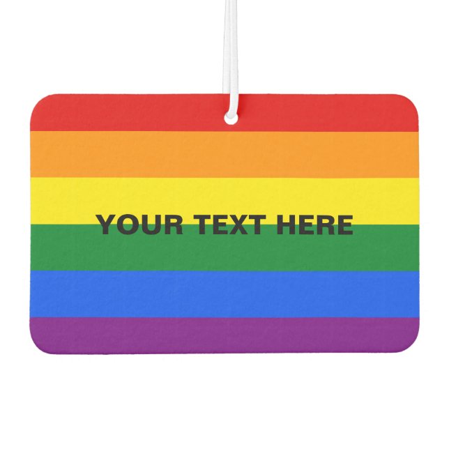 Custom rainbow flag car air freshener (Front)