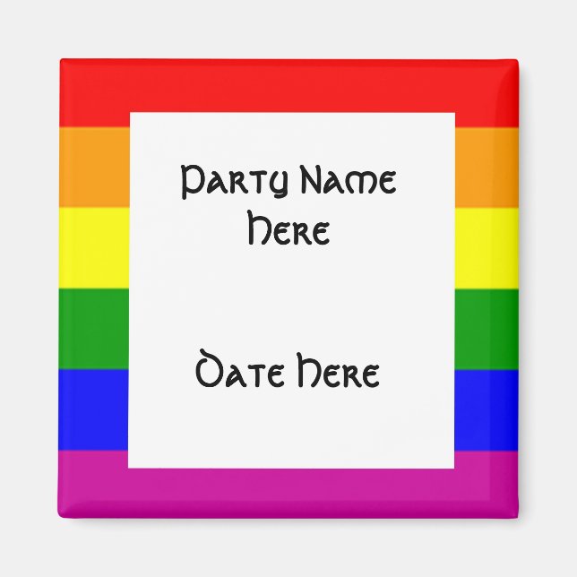 Custom Rainbow Flag Party Favours Magnet (Front)