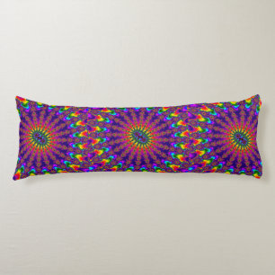Custom Rainbow Fractal Burst Body Pillow