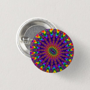 Custom Rainbow Fractal Burst Small Button