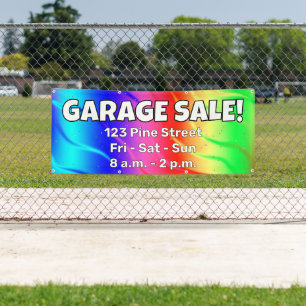 Custom Rainbow GARAGE SALE! Banner