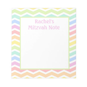 Custom Rainbow Girl's Mitzvah Notes Notepad