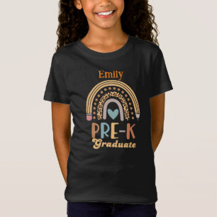 Custom Rainbow Leopard Pre-K Graduation T-Shirt