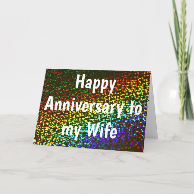Custom Rainbow LGBT To My Wife Happy Anniversary Card (Front)