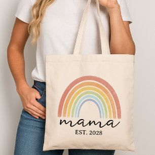 Custom Rainbow Mama Tote Bag, Mother’s Day Gift Bag